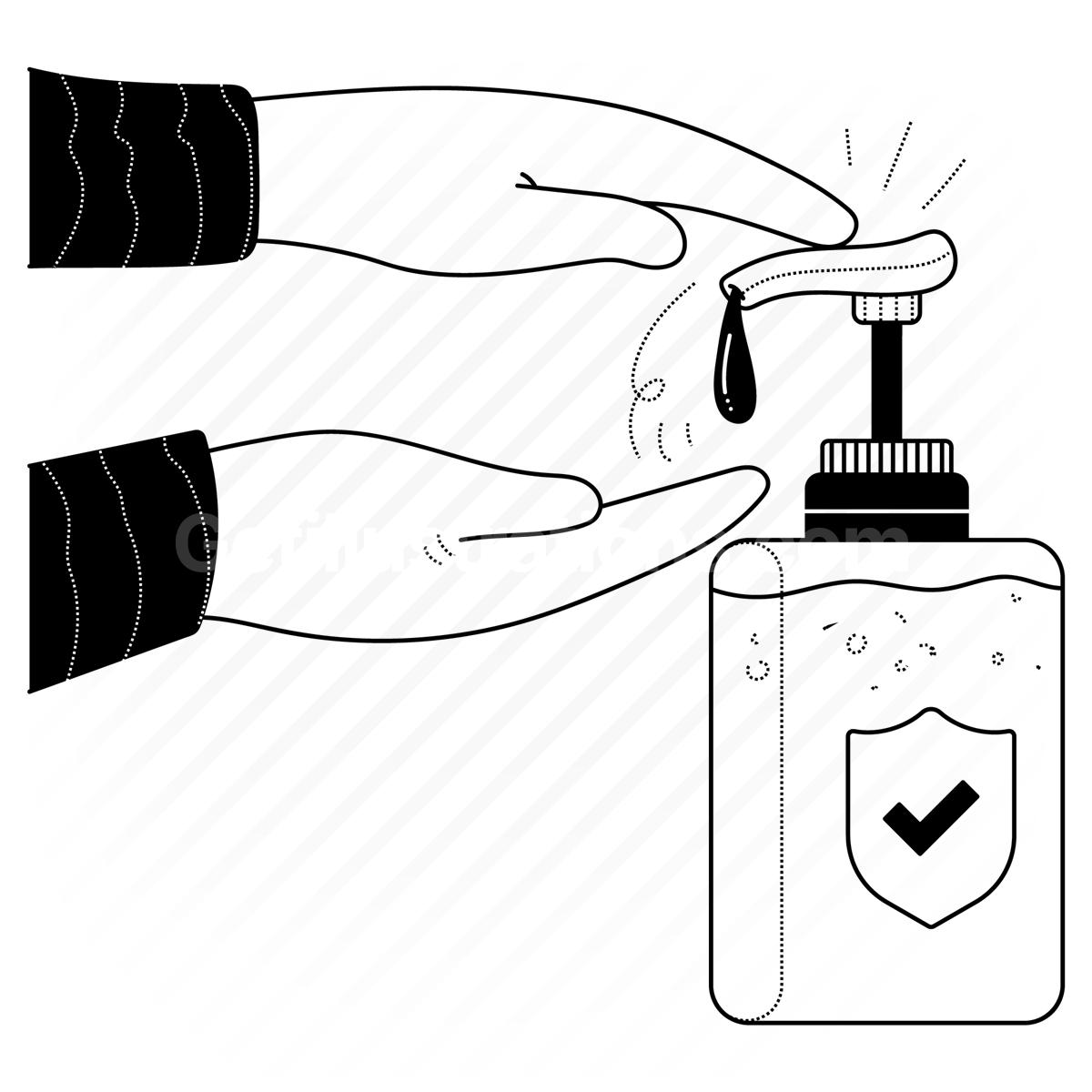 hand sanitizer, lotion, safety, hygiene, clean, sanitizer